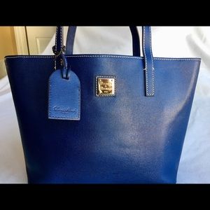 Dooney & Bourke Blue Leather Shoulder Tote
